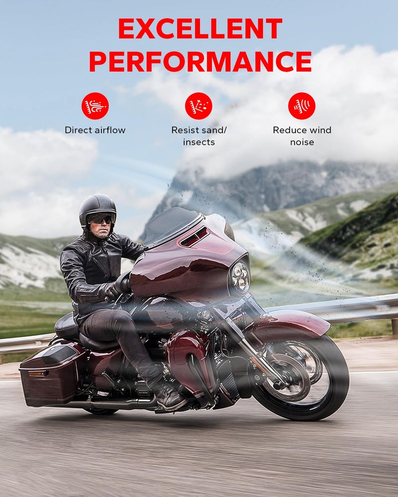 Amazicha 7" Smoke Wave Windshield Windscreen Compatible for 2014-2023 Harley Davidson Touring Street Glide/Electra Glide/Ultra Limited/Tri Glide FLHT FLHX FLHXS FLHTK (Tint) - Image 2